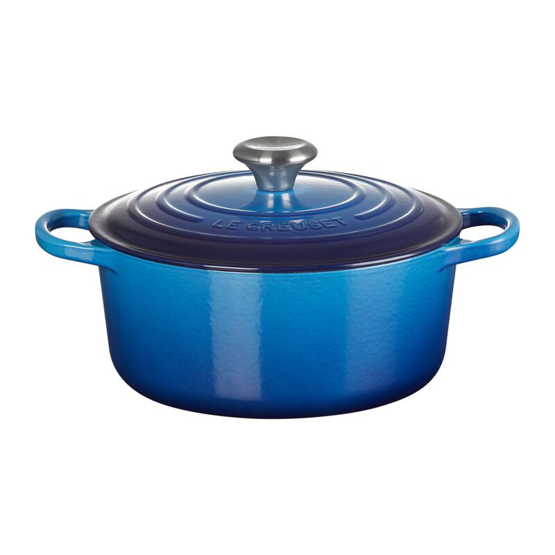 Le Creuset Cast Iron Round Casserole 24cm - Azure Blue image number 0